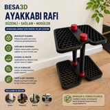 Besa 3D BESA3D 2 Katlı Ayakkabı Rafı – Modern Petek Desenli Ayakkabılık | Masaüstü, Dolap Içi ve Antre Düzenleyici - Siyah