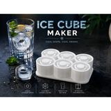 Besa 3D Premium Halka Buz Kalıbı | 6'lı Büyük Silikon Buz Kalıbı | Içecekleri Daha Uzun Soğuk Tutar - Beyaz