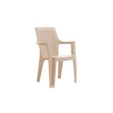 Besa 4 Adet Efes Elegance Rattan Plastik Koltuk Bahçe Sandalye Cappucino Bej