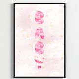 "Besay Ayıcık Masalı | ""Baby"" Temalı Çocuk Odası Dekorasyonu | Yeni Doğan Kız Bebek Hediyesi Sulu Boya Poster | 3'Lü S