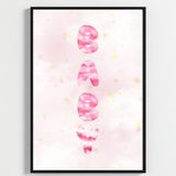 "besay Ayıcık Masalı | "baby" Temalı Çocuk Odası Dekorasyonu | Yeni Doğan Kız Bebek Hediyesi Sulu Boya Poster | 3'lü Set A2 Ç - 100x100 - Renkli