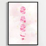 "Besay Ayıcık Masalı | ""Baby"" Temalı Çocuk Odası Dekorasyonu | Yeni Doğan Kız Bebek Hediyesi Sulu Boya Poster | 3'Lü Set A4 Ç