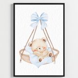 Besay "Besay Mavi Düşler | ""Baby"" Küp Temalı Çocuk Odası Dekorasyonu | Yeni Doğan Erkek Bebek Hediyesi Poster | 3'Lü Set A2