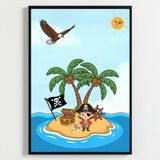 Besay Korsan Macerası | Erkek Çocuk Odası Duvar Dekorasyonu | Mavi Okyanus Ve Korsan Gemisi Posteri | 3'Lü Set A3 Çerçevesiz