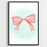 Besay Küçük Prenses | Kız Bebek Odası Duvar Dekorasyonu | Pembe Taç Ve Fiyonk Temalı Çocuk Posteri | 3'Lü Set A2 Çerçeve