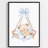 "Besay Mavi Düşler | ""Baby"" Küp Temalı Çocuk Odası Dekorasyonu | Yeni Doğan Erkek Bebek Hediyesi Poster | 3'Lü Set A4 Çerçeve