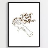 Besay Moka & Espresso | Kahve Köşesi Duvar Dekorasyonu | Esprili Yazılı Kafe Ve Mutfak Posteri | 3'Lü Set A2 Çerçevesiz