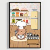 Besay Yes Chef! Sevimli Aşçılar Modern Mutfak Posteri–Dekoratif 3lü Set A2 Çerçevesiz