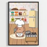 Besay Yes Chef! Sevimli Aşçılar Modern Mutfak Posteri–Dekoratif 3lü Set A3 Çerçevesiz