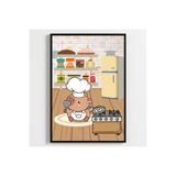 Besay Yes Chef! Sevimli Aşçılar Modern Mutfak Posteri–Dekoratif 3lü Set A4 Çerçevesiz
