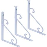 Beşel Ayarlı Dekoratif Metal Raf Ayağı Seti (Beyaz Renkli - 2 Adet Raf Ayağı + Dubel + Vida)