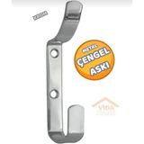 Beşel Vidahane Metal Çengel Askı - Krom
