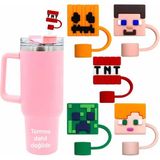 Besify Stanley Minecraft Pipet Tıpası 10MM Pipet Tıpası Steve Creeper Pipet Quencher Figürlü Pipet Tıpası - Alex Bej