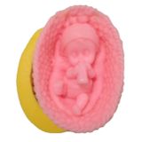 Beşiğinde Süt İçen Bebek Şeklinde Silikon Pasta ve Seker Hamuru Kalibi 9x6,5x4 cm