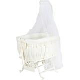 Beşik Fabrikası Beyaz Sepet Beşik ve Beyaz Fiyonklu Uyku Seti - 60 x 90 cm