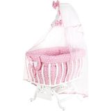 Beşik Fabrikası Beyaz Sepet Beşik ve Pembe Uyku Seti - 60 x 90 cm
