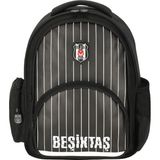 Beşiktaş 3 Bölmeli Ince Çubuklu Suni Deri Okul Sırt Çantası Siyah (25352)