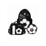 Beşiktaş 3D Futbol Topu Baskılı 3'lü Okul Seti - Okul Çantası, Beslenme Çantası ve Kalem Çantası