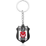 Beşiktaş Arma Silikon Anahtarlık - Siyah - Beyaz
