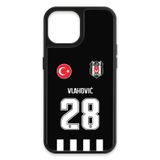 Beşiktaş Dušan Vlahović Forma iPhone 15 Kılıf (Cam) - Lisanslı Orijinal