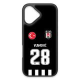 Beşiktaş Dušan Vlahović Forma iPhone 17 Kılıf (Cam) - Lisanslı Orijinal