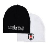 Beşiktaş Erkek Bebek 2li Örme Bere Lisans Baskılı - Siyah