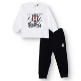 Beşiktaş Erkek Bebek Pijama Takımı Bisiklet Yaka Long Sleeve Reçme - Siyah