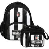 Beşiktaş Erkek Çocuk Ilkokul Çantası ve Beslenme Çantası Seti (Beşiktaş 1903 Baskılı) Siyah - Beyaz - SETBJK26357B - Beyaz - Siyah