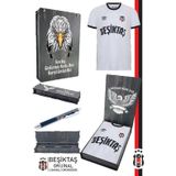 Beşiktaş eşiktaş Orijinal Lisanslı Nostalji Beyaz Çocuk Forma +Tükenmez Hybrit Kalem Set Hediyelik Ahşap Kutu