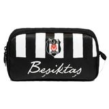 Beşiktaş İki Gözlü Erkek Çocuk BJK Baskılı Siyah ve Beyaz Okul Kalem Çantası/Kalemlik - 26374