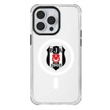 Beşiktaş Iphone 13 Pro Uyumlu Beşiktaş Magsafe Logo Telefon Kılıfı Siyah