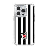 Beşiktaş Iphone 14 Pro Uyumlu Beşiktaş Çubuklu Logo Telefon Kılıfı Siyah