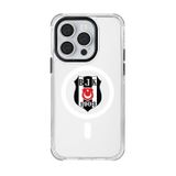 Beşiktaş Iphone 14 Pro Uyumlu Beşiktaş Magsafe Logo Telefon Kılıfı Siyah