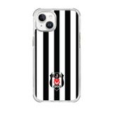 Beşiktaş Iphone 14 Uyumlu Beşiktaş Çubuklu Logo Telefon Kılıfı Siyah