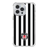 Beşiktaş Iphone 16 Pro Max Uyumlu Çubuklu Logo Telefon Kılıfı Siyah