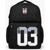 Beşiktaş Lisanslı 3 Bölmeli Sırt Çantası - Laptop Gözlü Su Itici Kumaşlı 1903 Baskılı Okul Çantası