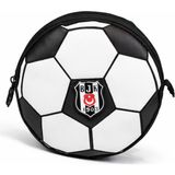 Beşiktaş Lisanslı 3D Futbol Topu Tasarımlı Kalemlik - Suni Deri Detaylı Astar Destekli Kalem Çantası - Siyah - Beyaz