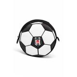 Beşiktaş Lisanslı 3D Futbol Topu Tasarımlı Kalemlik - Suni Deri Detaylı Astar Destekli Kalem Çantası - Siyah - Beyaz