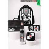 Beşiktaş Lisanslı 3D Kartal Büyük Boy Okul,Saplı Klasör Ve Kalem Çantası,Beslenme Kabı,Matara Seti