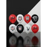 Beşiktaş Lisanslı Balon Seti 12 İnç 8'Li Paket Siyah Beyaz Parti Süsleme Balonu