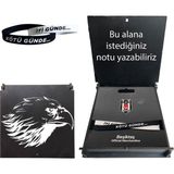 Beşiktaş Lisanslı Bileklik Siyah Kartal Ahşap Kutulu - Siyah - Beyaz