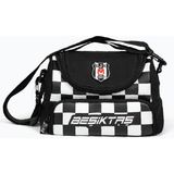 Beşiktaş Lisanslı Damalı Beslenme Çantası - Su Itici Kumaşlı Omuz Askılı Siyah Beyaz - Siyah-Beyaz