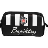 Beşiktaş Lisanslı Kalem Çantası - Siyah Beyaz Çift Bölmeli Taraftar Kalemliği