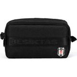Beşiktaş Lisanslı Kalemlik - Siyah Kolon Detaylı 2 Bölmeli Kalem Çantası