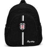 Beşiktaş Lisanslı Kanvas Anaokulu Çantası - Siyah Beyaz Çizgili Kreş Sırt Çantası