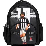 Beşiktaş Lisanslı Orkun Kökçü Okul Çantası - Üç Bölmeli Su Itici Kumaşlı Sırt Çantası - Siyah