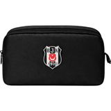 Beşiktaş Lisanslı Rubber Logo Kalemlik - Siyah Su Itici Kumaşlı Çift Bölmeli Kalem Çantası - 1 Adet