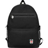 Beşiktaş Lisanslı Siyah Suni Deri Detaylı Sırt Çantası - 1903 Nakışlı Laptop Bölmeli Okul Çantası