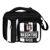 Beşiktaş Matara Cepli Erkek Çocuk Beşiktaş 1903 Baskılı (Siyah - Beyaz) Okul Beslenme Çantası - 26359