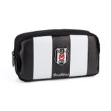 Beşiktaş Me Team Çubuklu Suni Deri Kalem Çantası Siyah - Beyaz